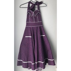 Purple Polka Dot Hell Bunny Vixen Dress